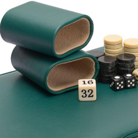 Mini-jeu de plage d'intérieur : Jeu de dames magnétique et de backgammon de voyage de luxe vert, pliable et écologique
