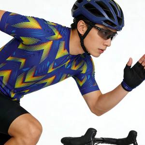 Maillot de cyclisme imprimé à manches courtes, coupe-vent, respirant, imperméable, protection UV, fermeture éclair intégrale, élégant, pour les activités cyclistes - Product Image 3