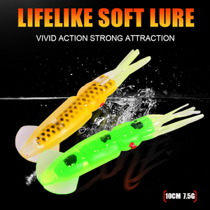 เหยื่อตกปลาแบบนิ่ม กลิ่นกุ้งเรืองแสง เหยื่อปลอมรูปปลาหมึกและปลาหมึกยักษ์ สำหรับตกปลาแซนเดอร์และปลาดุก เหยื่อปลอมแบบลอยน้ำ ทำจาก PVC - Product Image 6