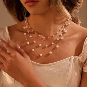 Collar de perlas elegante y exquisito de estilo europeo y americano, gargantilla de perlas para mujer. - Product Image 1