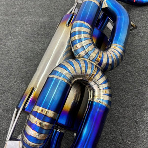 Thích hợp cho Audi R8 V10 5.2L hợp kim titan bị cháy màu xanh catback ống xả - Product Image 5