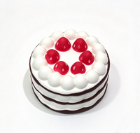 Jouet Squishy en PU en forme de gâteau aux fraises multicolore de 7 cm, à remontée lente, simulation alimentaire, anti-stress, à presser