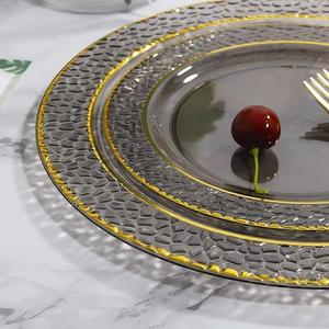 XUELI Piatti Monouso Ecologici Eleganti e Semplici con Effetto Ondulato in Plastica per Cene e Dessert, Ideali per Matrimoni e Cene Familiari - Product Image 5