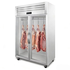 Refrigerador Vertical Comercial de Acero Inoxidable con Puertas de Doble Vidrio para Almacenamiento de Carne en Restaurantes - Product Image 3