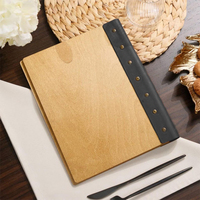 Nouvelle Pochette de Menu Promotionnelle en Cuir et Contreplaqué avec Clips, Personnalisable et Gravée pour Restaurants, Bars, Mariages – Porte-Menus en Bois