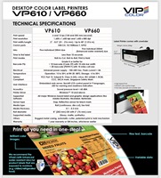 Imprimante d'étiquettes couleur Memjet à jet d'encre VIP Color VP 660 Imprimante d'étiquettes couleur de bureau