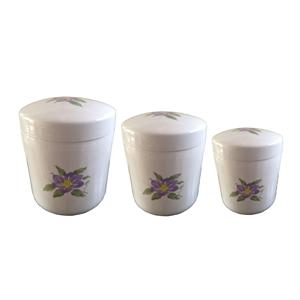 Fournitures funéraires japonaises Pot en <span class=keywords><strong>porcelaine</strong></span> blanche avec impression florale - Product Image 1