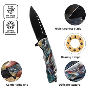 Couteau pliant multifonctionnel de qualité industrielle avec motif <span class=keywords><strong>dragon</strong></span> imprimé en couleur, brise-vitre de poche, vente en gros d'usine - Product Image 4