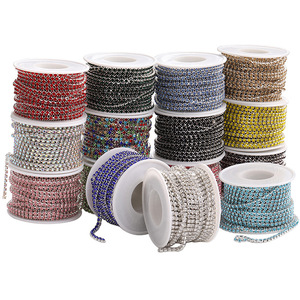 Großhandel Kristall-Strass-Kettenband mit Krallen zum Aufnähen, lose Strassbesätze für DIY-Kleidung und Schmuckzubehör - Product Image 3