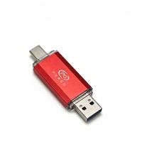 Flash Drive Enkripsi USB2.0 Type-C Antarmuka Ganda Berbahan Aluminium Alloy Baru Tahan Air 16GB-128GB Garansi 2 Tahun Logo Dapat Disesuaikan