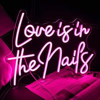 L'amour est dans les ongles enseigne au néon Nail Studio néon lumière Nail Salon LED signe Salon de beauté néon lumière signe pour ongles