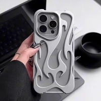 Nouvelle Mode Flamme Motif 3D Texture De Refroidissement TPU Ultra-Mince Cas pour iPhone 16 15 Pro Max Couleurs De Luxe Antichoc Téléphone Cas