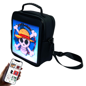 Sac bandoulière LED programmable à écran RGB, publicité numérique avec message défilant, matériau PU, sac à bandoulière LED - Product Image 1