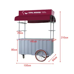 Coffee Tricycle Ice Cream Cart Mobile Business Solution for Beverages and Treats