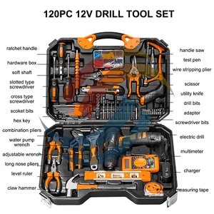 KAODEE Meracly Cordless Hand Tools Kit Repair Electrical Power Combination Tool Box Set With <b>Wrench</b> OEM Customizable SC-LXF108L0 - Product Image 5