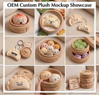 Porte-clés personnalisés en peluche miniature, peluches mystère en forme de dumpling en gros pour enfants, jouets en peluche alimentaires, jouets promotionnels, mascotte en polyester, OEM