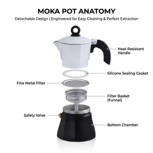 Kingze Cadeaux de Noël personnalisés Cafetière espresso jaune 3 tasses 6 tasses Cafetière <span class=keywords><strong>italienne</strong></span> Moka - Product Image 4