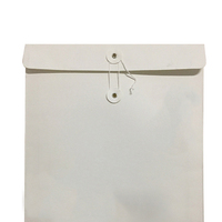 Sacs en papier kraft blanc personnalisés avec poignée en corde pour documents A4, emballage cadeau et rangement de dossiers de bureau, design en forme d'enveloppe