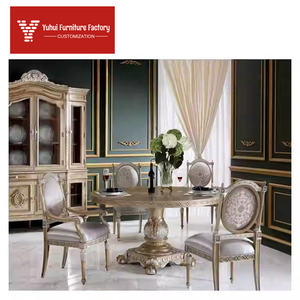 Juego de Mesa y Sillas de Comedor Estilo <span class=keywords><strong>Windsor</strong></span> de Color Claro, Muebles de Comedor de Alta Gama para Villa, Muebles Personalizables - Product Image 5