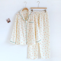 Pyjama en mousseline de coton, lin, bambou et soie personnalisé 100 % coton pour femme, chemise de nuit pour femme et fille, ensemble de pyjama pour femme
