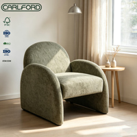 CARLFORD Geschwungener Sessel Strukturierte Sillas Wohnzimmer-Sofa Lounge-Akzentstühle für Wohnzimmerdekoration Freizeit-Outdoor-Stuhl für Hotels