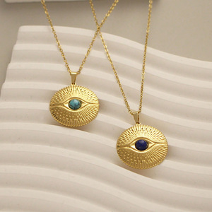 Collar con Colgante <span class=keywords><strong>de</strong></span> Ojo <span class=keywords><strong>para</strong></span> Mujer, Chapado en Oro <span class=keywords><strong>de</strong></span> 18K, Acero Inoxidable, Piedra Natural, Joyería <span class=keywords><strong>de</strong></span> Protección, Regalo, Venta al Por Mayor - Product Image 1
