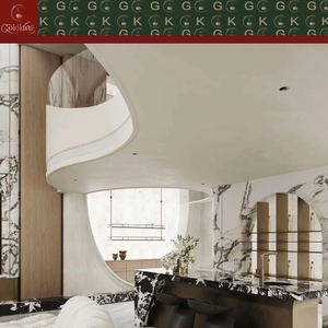 Lastra di Marmo Bianco <span class=keywords><strong>Carrara</strong></span> Lucidata a Mano GOLDKING per Cucina Moderna, Parete Decorativa del Soggiorno, Design Minimalista per la Casa - Product Image 6