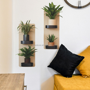 3D plantes en pot et fleurs simulation <span class=keywords><strong>triptyque</strong></span> stickers muraux salon chambre décoration papier peint autocollants auto-adhésifs - Product Image 6
