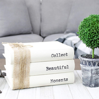 Boîtes de décoration de luxe en papier factice, style livre de créateur, pour la décoration intérieure, vente en gros, personnalisables, élégantes pour l'affichage