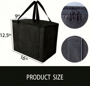 Bolsa Térmica Plegable Portátil Ligera para Exteriores, Bolsa de Compras Reutilizable Aislada con Cremallera para Catering y Fiestas - Product Image 3
