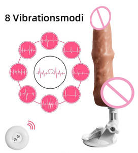 ソフトシリコンテレスコピックディードス柔軟でリアルな膣マッサージャー付きリモートコントロール振動ファルスクリトリス女性用 - Product Image 6