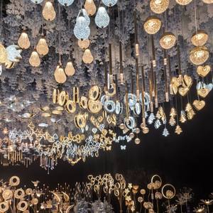 Lustre en acrylique multi-lumières en forme d'éventail, 10 têtes LED, accessoires suspendus pour <span class=keywords><strong>plafond</strong></span> de <span class=keywords><strong>mariage</strong></span>, pour la décoration d'hôtels et d'événements, vente en gros - Product Image 4
