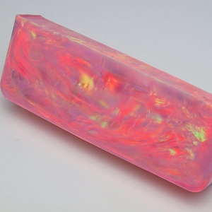 โอปอลสีขาวออโรร่าสังเคราะห์แบบหยาบ เกรดสำหรับเจียระไน ทำเป็นลูกปัด - Product Image 4