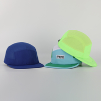 OEM Custom Design Your Own Logo Sports Camp Hat, Casquette de camping recyclée à 5 panneaux, Chapeau de course en nylon doux et léger