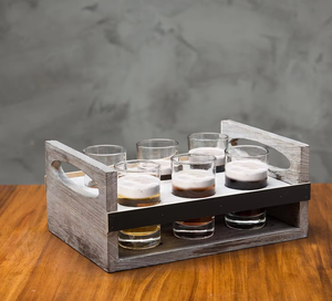 Set Personalizzato di Bicchieri da Degustazione da 6 oz con Vassoio in Legno Marrone <span class=keywords><strong>e</strong></span> Etichette Mini Lavagna, Tavola in Legno per Degustazione Birra - Product Image 6