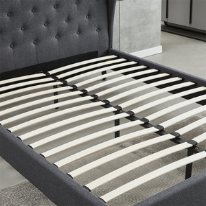 Ensemble de literie en tissu pour chambre <span class=keywords><strong>à</strong></span> coucher, cadre de lit en bois <span class=keywords><strong>à</strong></span> <span class=keywords><strong>lattes</strong></span>, base de lit rembourrée - Product Image 6