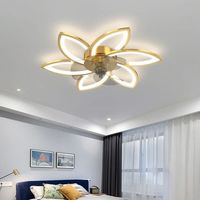 Plafonnier LED moderne de luxe pour salon, salle à manger, cuisine, chambre à coucher, ventilateur de plafond décoratif avec lumière LED et télécommande