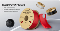 Filamen TPU ELEGOO Rapid 1.75mm 1kg Kecepatan Tinggi 95A Fleksibel untuk Printer 3D, 3X Lebih Cepat, Anti-Macet, Kawat Lunak untuk Printer FDM