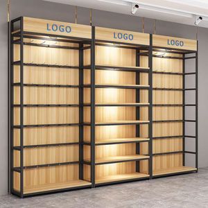 <span class=keywords><strong>Vitrine</strong></span> moderne en MDF pour gadgets, avec éclairage LED, blanc et or, pour magasin, centre commercial, accessoires, présentoir - Product Image 3