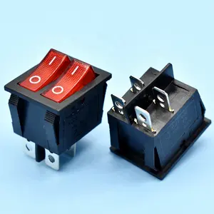 Kcd6 Dual Led Rocker Switch Two Push-Button Switch 220V / 24V / 12V