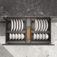 Organisateur de tiroir de cuisine en aluminium métallique VBOSR à fermeture douce, panier coulissant hydraulique pour armoires de cuisine, organisateur de rangement de cuisine