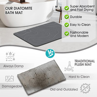 Tapis de bain carré transfrontalier en terre de diatomée, absorbant l'eau, antidérapant, séchage rapide, moderne et minimaliste, pour entrées et couloirs