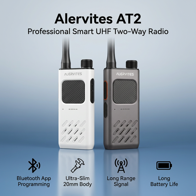 Baofeng Alervites AT2 Smart Radio 2W UHF Two Way Radio with Bluetooth Support Offline AI Walkie Talkie for Off-Grid Adventure