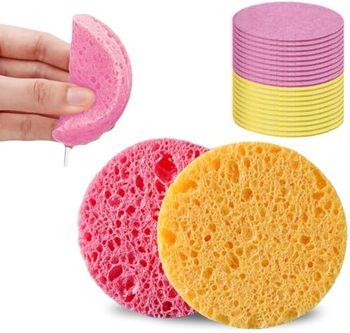 Compressed Facial Sponges Colorful Cellulose Natural