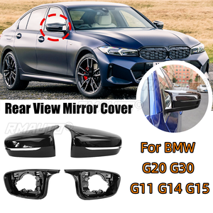 ฝาครอบกระจกมองข้างสีดำเงา 1 คู่ สำหรับ BMW ซีรีส์ 3 G20 G21 ซีรีส์ 5 G30 G31 ซีรีส์ 7 G11 G12 สไตล์ M4 พวงมาลัยซ้าย - Product Image 1