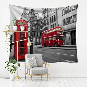Raffiné Rouge Bus Série Art Décor Polyester Tenture <span class=keywords><strong>Porte</strong></span> Rideau Rectangle Tapisseries Noël Thanksgiving Pâques Présent - Product Image 6