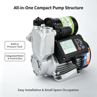 Pompa Booster Air Otomatis Self Priming Tekanan Rendah 800W 220V Air Panas Dingin Solusi Pengolahan Air Rumah Tangga ODM/OEM 1
