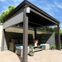 Pergola motorisée à lames orientables LFL Custom Luxury, en aluminium robuste, pour extérieur, avec éclairage LED, imperméable, pour jardin, patio ou pavillon.