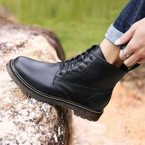 Botas Martin para Hombre, Botas de Nieve con Aumento de Altura Invisible de 8 cm, Botas Cálidas de Cuero con Aumento de Altura Invisible - Product Image 5