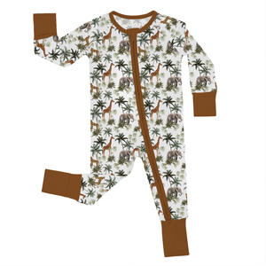 HONGBO Venta al por Mayor <span class=keywords><strong>de</strong></span> Pijamas <span class=keywords><strong>de</strong></span> Bambú con Estampado Personalizado, Mameluco Orgánico con Doble Cremallera para Bebés, <span class=keywords><strong>Ropa</strong></span> <span class=keywords><strong>de</strong></span> Bambú para Dormir - Product Image 4